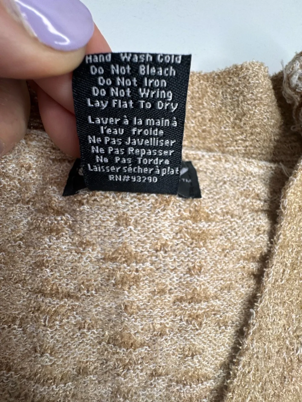 Ceny Open Front Textured Cardigan Sweater – Beige Neutral Cozy Chic Size M - Picture 5 of 9